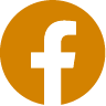 icono redondo de facebook color naranja oscuro