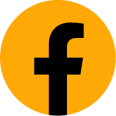 icono de facebook redondo y naranja