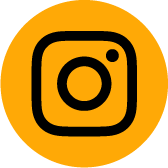icono de instagram redondo y naranja